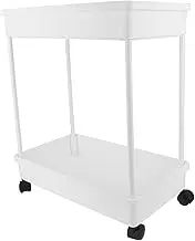 KALLORY Storage Cart with Lockable Caster Wheels Versatile Bathroom Kitchen Organizer Space Saving Rolling Storage Rack for Home Use for Bedrooms Living Rooms