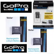 2X Battery for GoPro HERO5 BLACK AABAT-001 + RAPID CHARGER 110-220V + CAR PLUG