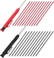 FOYTOKI 26pcs Carpenter Pencils Automatic Mechanical Writing Tools with Refills for Woodworking Comfortable Grip Sharpener Versatile Marking Metal and More