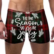 [VBFOFBV] Men's Printed Jammer Swimsuit Swim Shorts, Christmas Cartoon Tree Bird Snowflake Lovely
