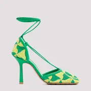 [Bottega Veneta] Bottega Veneta-Green Ad Yellow Stretch Sandals-Donna 39 IT