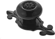 YUYIKES 12Pcs Vintage Ceramic Cabinet Knobs Handles Pulls for Drawer Closet Dresser Cupboard Wardrobe Furniture Door Kitchen (Black)