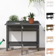 Garden Planter with Folding Tabletop Raised Bed Patio Solid Wood Pine vidaXL