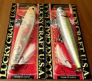 2 Lucky Craft Gunfish 115 F Walking Topwater Lures SKEETS MAGIC/ZEBRA MS CHART