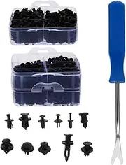 MUCKLILY 1 Fasteners Clips Kit Auto Bumper Repair with Storage Case Includes Types of Vehicle Retainer Clips and Screwdriver for Easy Installation