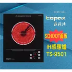 【現貨不用等】TS-9501 單口電陶爐莊頭北德國SCHOOT面板,EGO陶瓷爐心,具6段火力及瞬間強力加熱功能