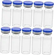 CALLARON 10Pcs Sealed Flat Bottom Glass Vials Clear Refillable Essential Oil Bottles Transparent Sample Storage Vials for Liquids and Powders Versatile Lab and Travel Use