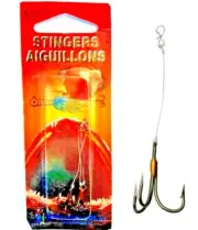 Lindy Fast Snap 2-inch Mono Line Stinger Hooks (#SS150) (1 package - 3 stingers)