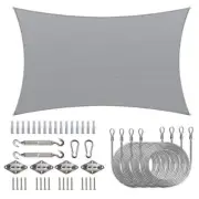 COLOURTREE Canopies 8'x16' UV Protected Rectangle Sun Shade Sail Patio Gray