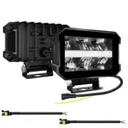 2 Pcs 100W Work Lights Borderless LED Pod Lights LED Driving Fog Lights LED Work Lights for Off-Road ATV UTV Trucks