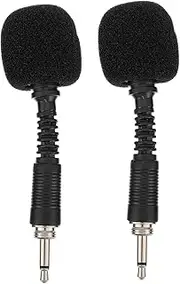 NUSITOU Mini Noise Canceling Microphone Kit 2 Pcs 2-Conductor Threaded Recording Mic for Stage Streaming Conference Black Sturdy