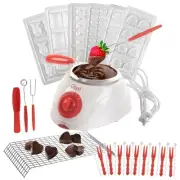 Electric Chocolate Melting Pot Gift Set- Candy Making or Fondue Fountain Kit ...