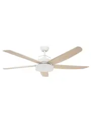 Louisville 157cm DC Fan with Light in White with White Wash Blades
