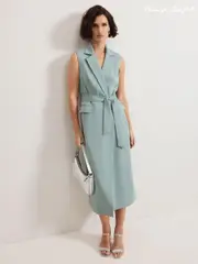 Phase Eight Blue Bowen Eau De Nil Longline Waistcoat (AY5803) | $413