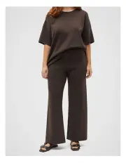 [Seed Heritage] Crepe Knit Wide Leg Pant in Dark Espresso