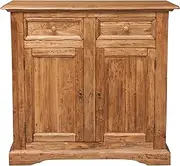 Country Style,Solid Lime Wood Walnut Finish W110xDP45xH103 cm Sized Sideboard. Made in Italy