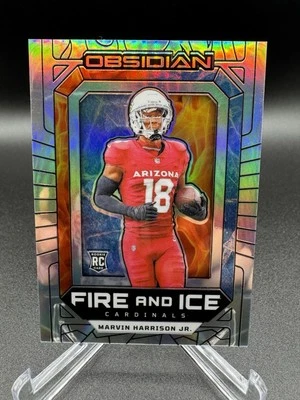 Marvin Harrison Jr. 2024 Panini Obsidian Fire and Ice #13 Silver 1/99