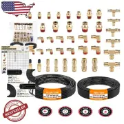 Complete 43-Piece Brass DOT Air Line Fittings Set with 50FT Hose & Accessories