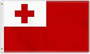 Large 3×5 FT Tonga Flag, Big Tongan 75D National Outdoor Banner,DecorGarden With Brass Gromment