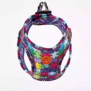 Step-in Air Dog Harness - All Weather Air Mesh Vest Harness for (L, Puzzle)