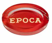 Nat Sherman Epoca Crystal Glass Ashtray - Red - New