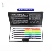 6 Pcs Set Premium Handheld Metal Hardness Tester File - 6 Color-Coded Handles