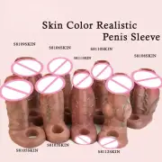 Reusable-Thick-Penis-Extender-Sleeve-Extension-Big-Male Girth Enhancer Enlarger
