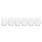 6pc Krosno Harmony Collection 540ml Stemless Wine/Liquor/Spirits Barware Glasses