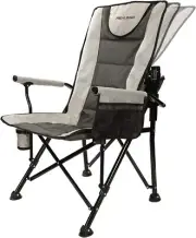 REALEAD Adjustable Oversized Folding Chair High Back Camp Beach Grey