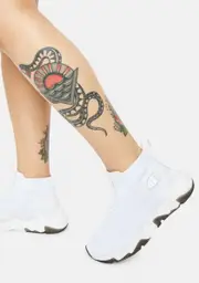[Champion] White Hyper C Raw H Slip On Sneakers