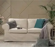 [TLYESD] Ektorp Loveseat Cover Replacement for IKEA Ektorp 2 Seater Sofa Slipcover, Ektorp Loverseat Couch Cover,Ektorp Sofa Cover Only(Pearl Beige)