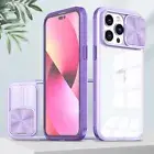 Case For iPhone 15 Pro Max 14 13 12 11 Slide Camera Protection Clear Bumper Case