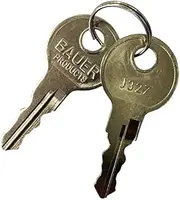 Bauer J327 Keys for Bauer T-Handles, Camper Toppers, Camper Shells and Truck Caps - Set of Two Bauer Keys