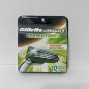 Gillette Mach 3 Sensitive Power Razor Blades 10 Cartridges New