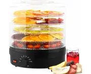 Advwin 5 Trays Food Dehydrator Fruit Dryer Machine Meat Jerky Maker Trays Adjustable Black