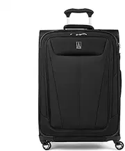[Travelpro] Maxlite 5 Softside Expandable Luggage with 4 Spinner Wheels, Lightweight Suitcase, Men and Women, Black, Checked-Medium 25-Inch, Maxlite 5 Softside Expandable Spinner Wheel Luggage