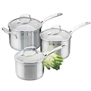 Scanpan Impact 3PC Saucepan Set Stainless Steel Induction Kitchen Cookware