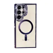 For Samsung Galaxy S22+ /S22 Plus Case, MagSafe Magnetic Diamond Rhinestone Glitter Cute Crystal Bling Full Camera Lens Protector Shockproof Cover – Purple