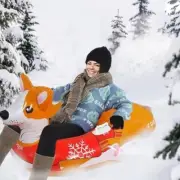 Snow Tube, Large 48" Inflatable Snow Sleds for Kids and Adults Heavy Duty reind