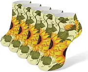 [LPSADGF] Floral Sunflower Socks Low Cut Ankle Sock Athletic Running Low Cut Socks Thin Soft Ankle Socks Unisex, White