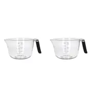 2x KitchenAid Plastic Baking/Cooking Mixing Batter Bowl/Measuring Jug 2L Clear