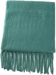 [GLigeT] Scarf Solid Color Soft Scarf, Thickened Warm Solid Color Scarf, Mohair Tassel Scarf Chunky Oversized Winter/Fall