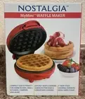 Nostalgia MyMini Red Waffle Maker Compact Dorm Rooms Small Kitchens Campers New