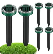 Mole Repeller Stakes,Ultrasonic Outdoor Mole Snake Repeller | 6X Spikes Repelling Device Waterproof for Squirrel, Skunk, Gopher,