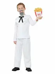 Smiffys 71068M Captain Cluck Costume, Boys, White, M - Age 7-9 years