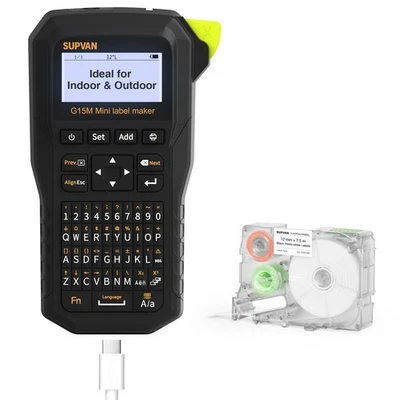 G15M Mini Portable Label Maker Machine with Tapes, Rechargeable 1200mAh Batte...