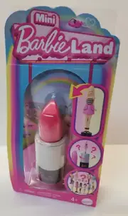 Mini Barbie Land Hot Pink Lipstick. Mystery Reveal Surprise. Mini Doll Container