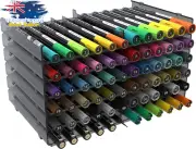 72 Art Marker Storage Tray 6-Pack Adjustable Dividers Stackable for Pens