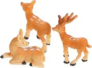 FUNNETOYU 3pcs Mini Deer Figurines Realistic Garden Decor for Micro Landscapes Bonsai Indoor Outdoor Decoration Simulation Deer Statues for Creative DIY Scenes