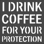8"x8" Clear Plastic Stencil - Coffee (SN88)